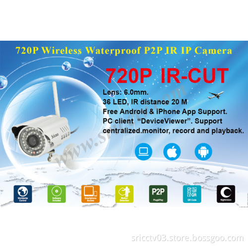 Sricam AP009 infrared 720p bullet outdoor wifi hd pnp remote monitoring ip camera wireless